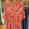 Coral red print tunic dress
