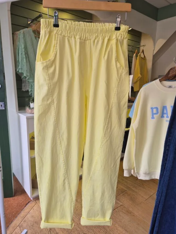 Pastel Yellow relaxed fit trousers