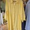 yellow linen sequin dress