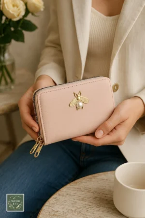 Large bee purse being women's fashion accessories in pink