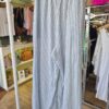 Blue & White Striped Wide-Leg Trousers