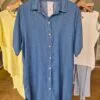 Denim Look Button-Down Shirt Dress