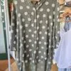 Khaki Polka Dot Button-Up Tunic
