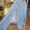 Blue Floral Tie-Waist Mini Dress