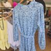 Blue Floral Tie-Waist Mini Dress