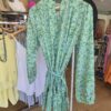 Green Floral Tie-Waist Mini Dress
