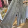 Khaki Striped Cotton Trousers