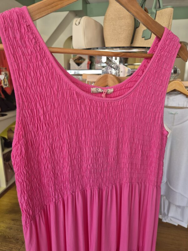 Pink Tiered Midi Dress