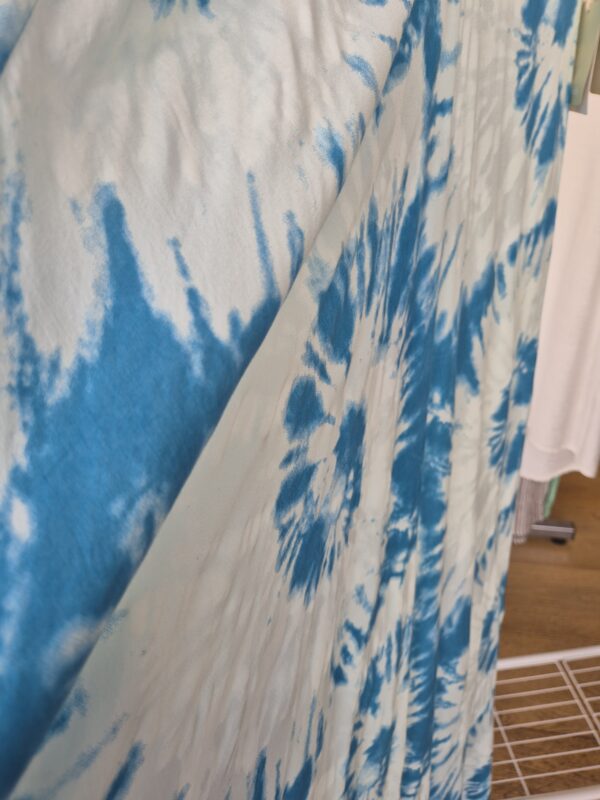 Blue Tie Dye Print Midi Dress