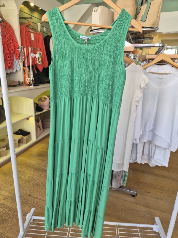 Green Tiered Midi Dress