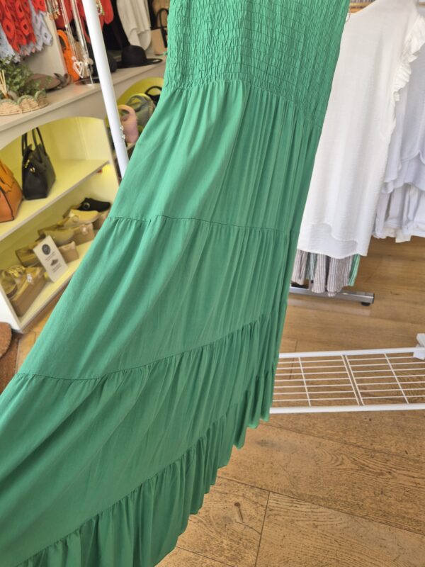 Green Tiered Midi Dress