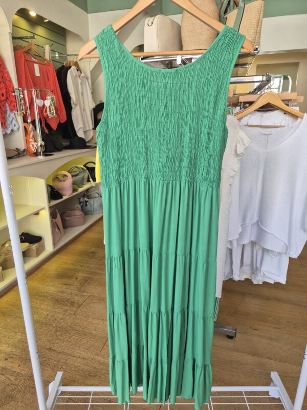 Green Tiered Midi Dress