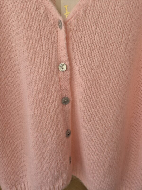 Light Pink Mohair Blend Cardigan
