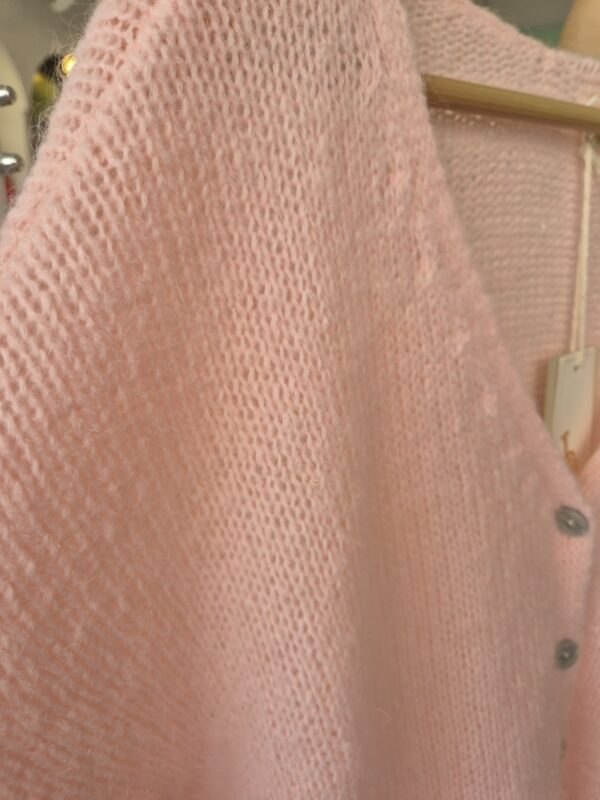 Light Pink Mohair Blend Cardigan