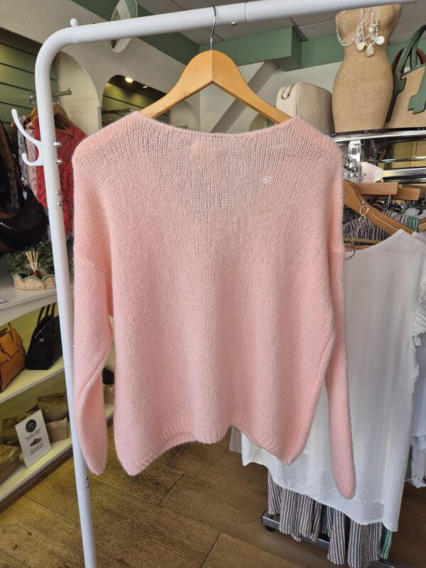 Light Pink Mohair Blend Cardigan