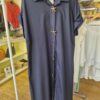 Navy Star Button Shirt Dress
