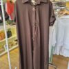 Brown Star Buttons Shirt Dress