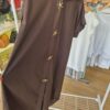 Brown Star Buttons Shirt Dress