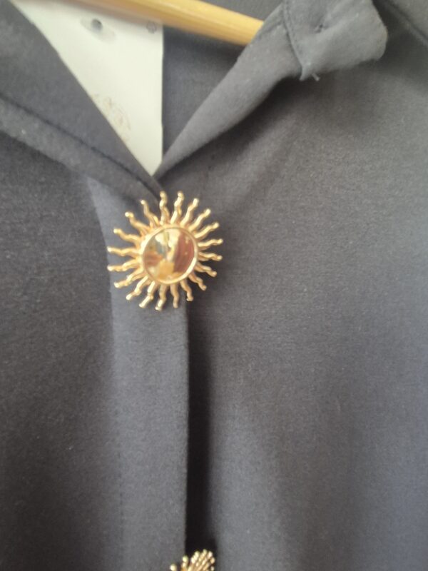 Gold Button Jersey Short Sleeve Shirt Navy