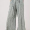 Khaki Striped Cotton Trousers