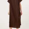 Brown Star Buttons Shirt Dress