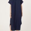 Navy Star Button Shirt Dress