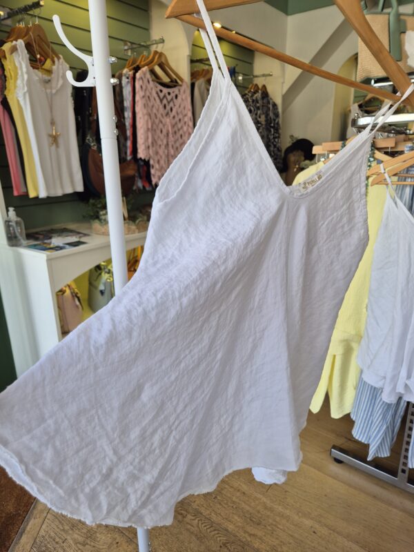 White Linen V-Neck Cami Top