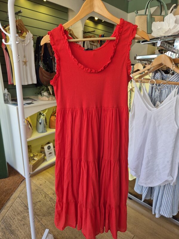 Red Tiered Summer Dress