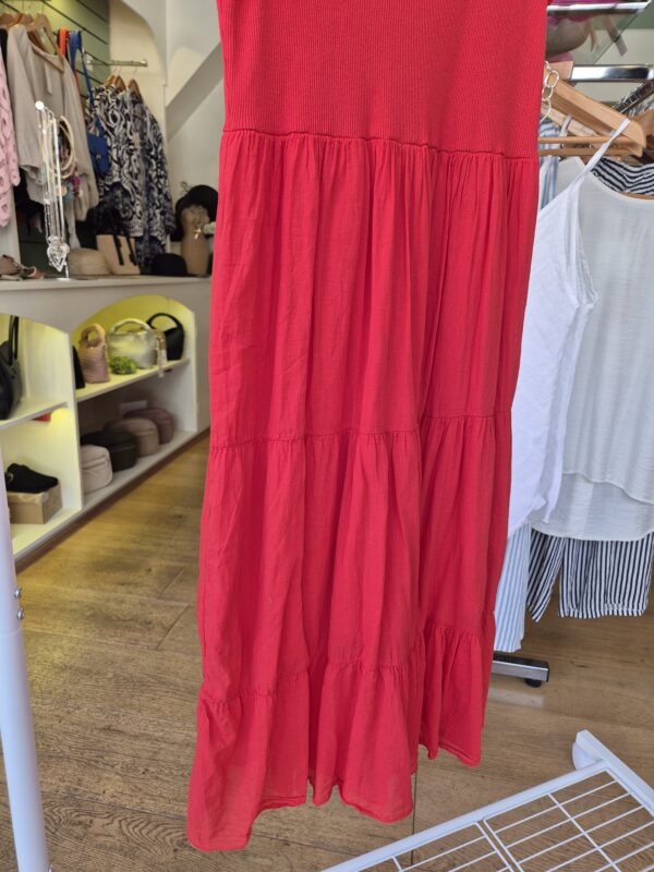 Red Tiered Summer Dress