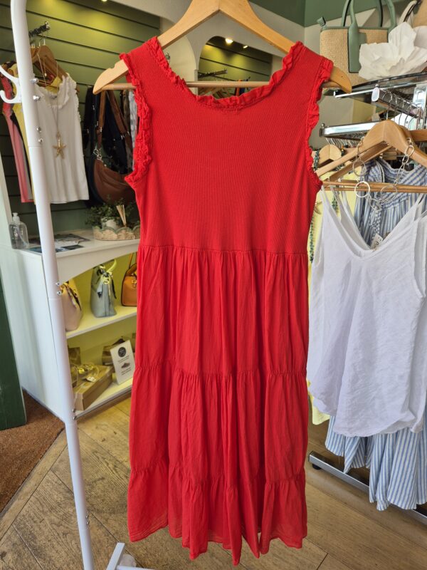 Red Tiered Summer Dress