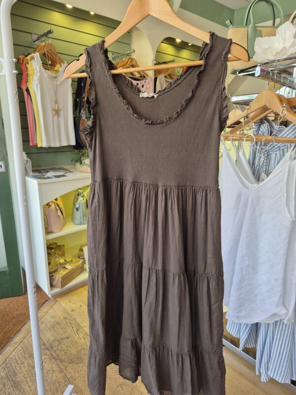 Chocolate Brown Tiered Summer Dress