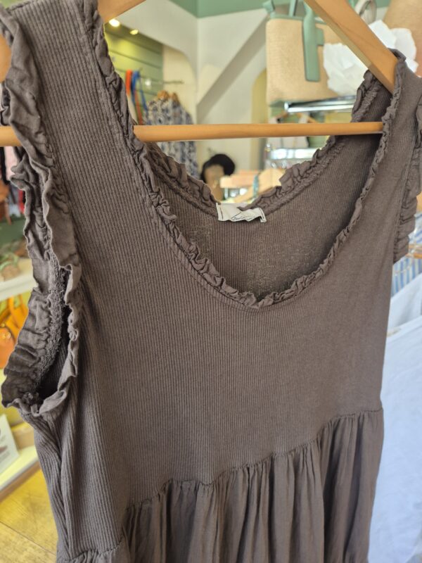 Chocolate Brown Tiered Summer Dress