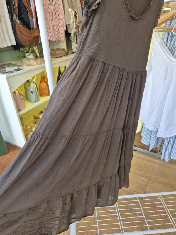 Chocolate Brown Tiered Summer Dress