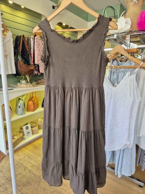 Chocolate Brown Tiered Summer Dress