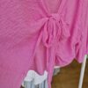 Pink Tie Front Cropped Cardigan