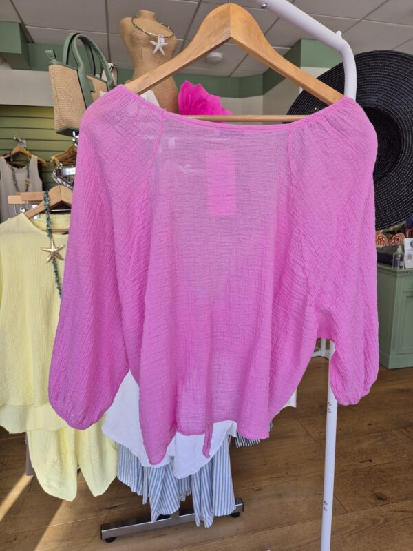 Pink Tie Front Cropped Cardigan