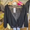 Black Tie Front Cropped Cardigan