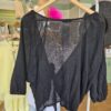 Black Tie Front Cropped Cardigan