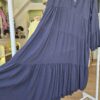 Navy Tiered Flared Sleeve Dress