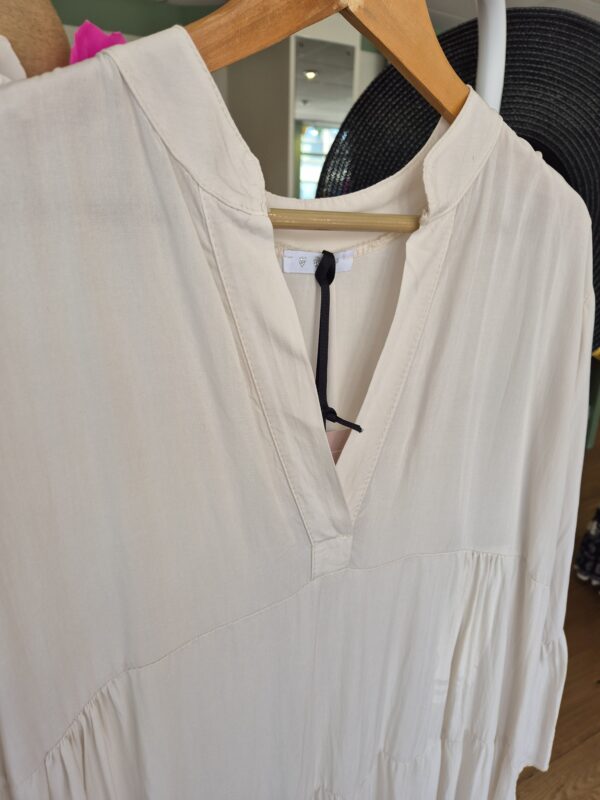 Cream Tiered Flared Sleeve Dress