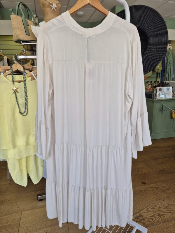 Cream Tiered Flared Sleeve Dress