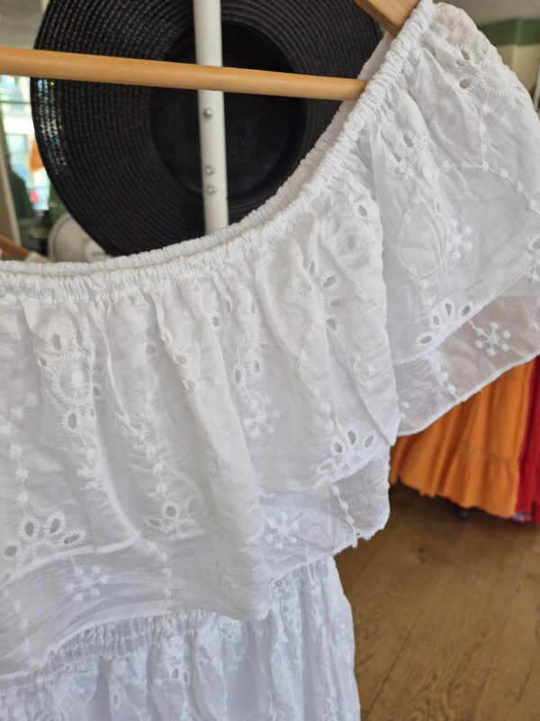 White Broderie Bardot Dress