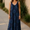 Navy Tie Dye Midi Dress