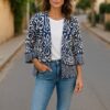 Navy & White Patterned Kimono