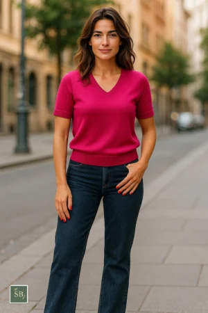 Pink Short Sleeve Soft Knit Jumper