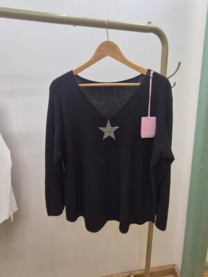 2025/11/1000360349-scaled.jpg Black V-neck star jumper