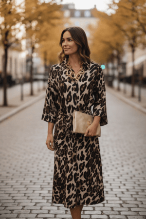 Leopard Print Midi Dress