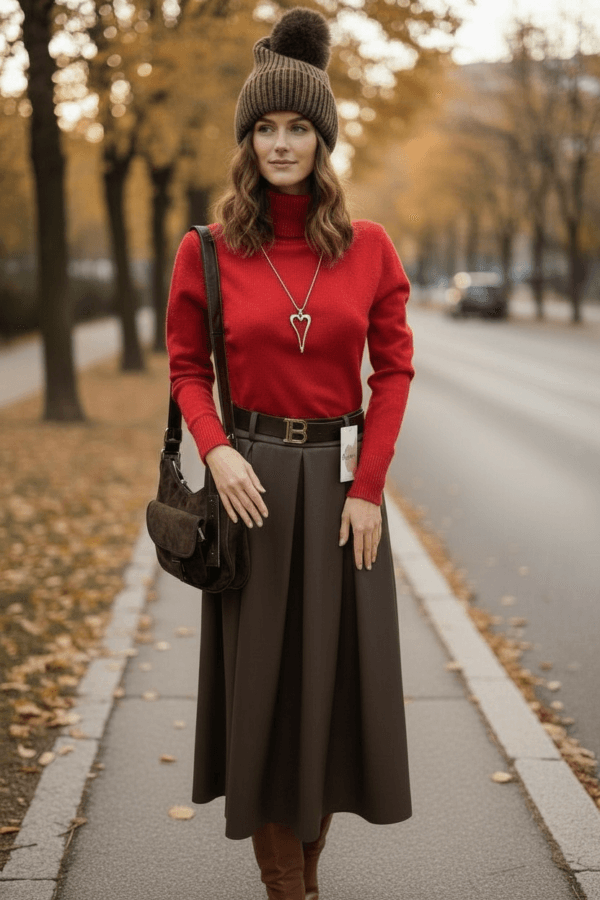 2026/01/1000387384-1.png Brown Faux Leather Midi Skirt