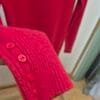 Red Roll Neck Knit With Button Cuff Detail