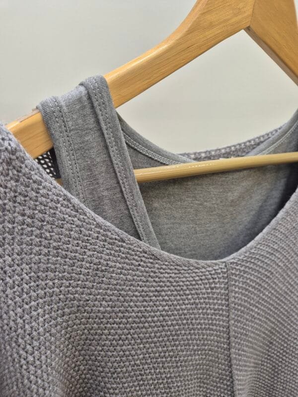 Tulle Dress & Texture Batwing Jumper Set In Grey